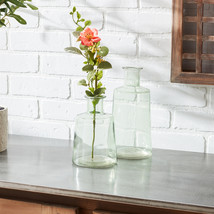 Sage Green Glass Bottle Vase (Set of 2) - $51.66