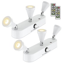 2 Pack Wireless Picture Light Battery Operated, Led Spotlight Indoor With Remote - £47.83 GBP