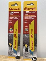 Lot x2 x2 Starrett 3x power Bi Metal 18T B618-2 6&quot; 152mm Reciprocating S... - £9.30 GBP