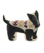 Rory Black Terrier with Arygll Coat Embroidery Dog Standing Door Stop - £20.90 GBP