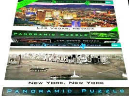 New York City and Las Vegas Panoramic Jigsaw puzzle by Buffalo Over 3 fe... - $9.89