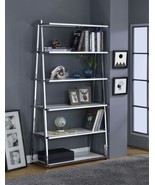 Coleen White High Gloss Chrome Bookshelf Display Unit Storage - $12,071.22 MXN