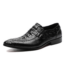 mens formal shoes genuine leather oxshoes for men black wedding shoes slipon lea - £138.10 GBP