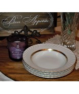 Rare 4pc Mikasa Fine China GOLDEN SWIRL 473 Rimed Soup/Cereal Bowl Set 8... - $940.68 MXN