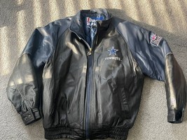 Vintage Pro Player NFL Dallas Cowboys Bomber Genuine Leather Jacket Size XXL - £90.89 GBP