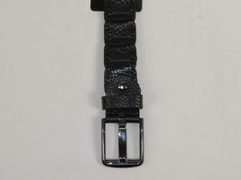 Men Genuine Leather Belt PIERO ROSSI Turkey Crocodile print Hand Stitch 69 Black image 2