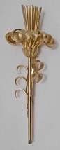 VENDOME Vintage Large Flower STATEMENT BROOCH Pin Gold Tone Art to Wear ... - £46.87 GBP