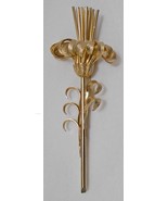 VENDOME Vintage Large Flower STATEMENT BROOCH Pin Gold Tone Art to Wear ... - £47.77 GBP