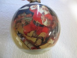 Coca-Cola Christmas Ornament Ball Sundblom Santa with Train and Coke Bottle - £3.85 GBP