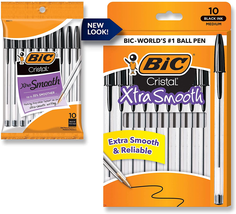 BIC Cristal Xtra Smooth Ballpoint Pen, Medium 10 Count (Pack of 1), Black - £9.84 GBP