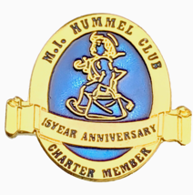 Hummel Club Charter Member 15 Year Anniversary Pin Gold Tone Enamel Vintage - £9.82 GBP