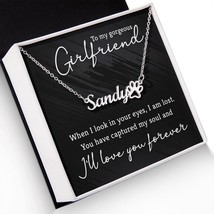 To My Gorgeous Girlfriend You Have Captured My Soul Name Necklace With Paw Prin - £30.26 GBP+