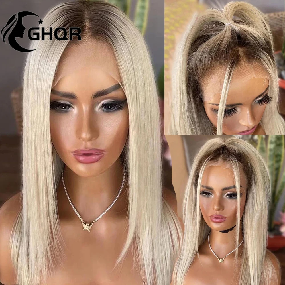 Platinum Blonde Wigs 13x4 Lace Front Human Hair Wigs Pre Plucked Glueless - £116.49 GBP+