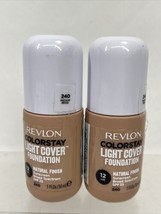 (2) Revlon 240 Medium Beige ColorStay Light Cover Liquid Foundation 1oz - £2.69 GBP