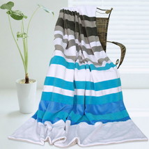 Onitiva - [Stripes - Blue Fairy] Patchwork Throw Blanket - $49.99