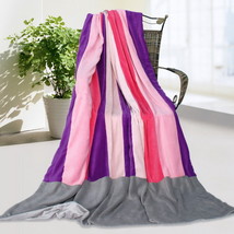 Onitiva - [Rainbow Stripe] Patchwork Throw Blanket - £39.97 GBP