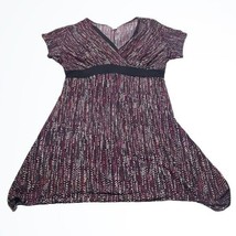 CJ Banks Stretchy Jersey Material VNeck Faux Wrap Dress w Rear Tie Size 1X - £23.47 GBP