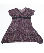 CJ Banks Stretchy Jersey Material VNeck Faux Wrap Dress w Rear Tie Size 1X - £23.10 GBP