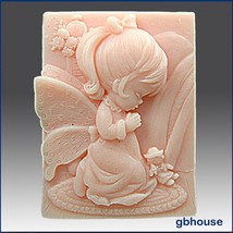 2D Silicone Soap Mold “Now I Lay Me Down to Sleep” Girl - £23.38 GBP