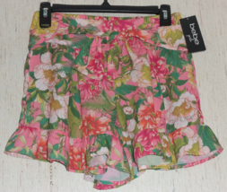 NWT GIRLS $36 bebe girls DRESSY FLORAL PRINT RUFFLY SHORTS / SKORT    SI... - £18.64 GBP