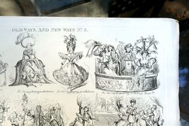 Old WAYS and NEW WAYS No 3 HENRY HEATH CARICATURE PRINT  1840 Victorian - $65.41