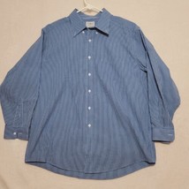 LL Bean Men&#39;s Dress Shirt 16 1/2-32 Blue White Check Long Sleeve Button-Up - £17.16 GBP