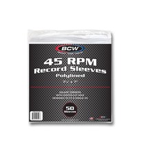 100 BCW Paper Record Sleeves 45 RPM - Polylined - SQ Corners - With Hole - £27.93 GBP