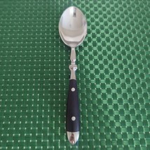 1 Hampton Silversmiths BISTRO BLACK Oval Soup Spoon Stainless Riveted Ch... - $250.61 MXN