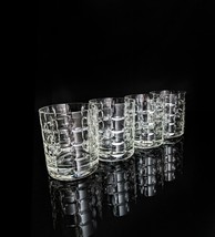 Faberge Clear Crystal  Whiskey Glasses Set of 4 NIB - £807.90 GBP