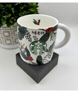 Starbucks 2021 Holiday Botanical Mug 12 oz Evergreen Holly Green White R... - $18.38