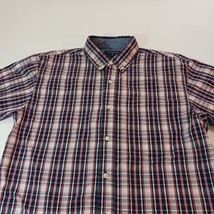 Saddlebred RN#31104 Button-Down Collar Men's Red & Black Plaid Shirt Size Medium image 6