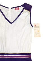 NOS Vintage TAIL Tennis Dress Purple White Zip Back Small Made in USA image 3