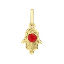 Carissima Gold 9 ct Yellow Gold with Enamel Hamsa Hand Charm Pendant  - $1,580.27 MXN