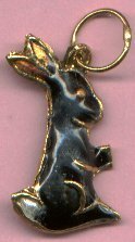 Primary image for CLOISONNE BUNNY RABBIT PENDANT