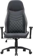 ioHOMES Suni Modern Adjustable Height Faux Leather Gaming Chair, Black and White - £213.42 GBP