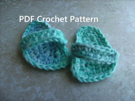 Instant Download PDF Crochet Pattern - Beach Summer Fun Flip Flops Sandals Shoes - £2.41 GBP
