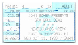 Grateful Dead Concierto Ticket Stub Octubre 11 1989 East Rutherford Nuevo Suéter - $49.06