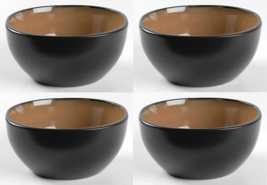 Gibson Signature Living Barcelona Soho Taupe Square Bowls, Set of 4 NEW - £23.52 GBP