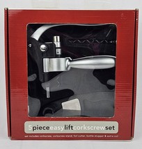 Bed Bath &amp; Beyond 5 Piece Easy Lift Corkscrew Set Wine Opener Never Used... - £13.75 GBP