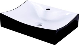 Novatto Np-01134Bw Polished Black And White Ceramic Above Counter Rectan... - £200.59 GBP