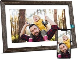 32Gb 13.3 Inch Wood-Effect Wifi Digital Picture Frame Hd Ips Touch Scree... - £159.32 GBP