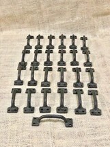 25 CAST IRON HANDLES RUSTIC DRAWER PULLS SMALL 4&quot; KITCHEN CABINET WINDOW  - £35.54 GBP