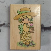 Precious Moments Love Blooms Wood Mounted Rubber Stamp Vintage 1996 Stampendous - £9.34 GBP