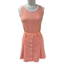 Sustainable VTG 70s Jantzen Knit Skirt &amp; Tank Set - Peach/Orange Sz L - €40,83 EUR