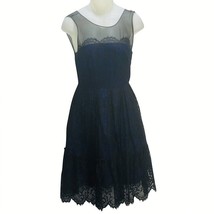 Anthropologie Moulinette Soeurs Dress Womens Size 4 Fit &amp; Flare Lace Tiered - £21.13 GBP
