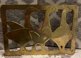 Vintage Omnibus Brass Duck Trivet, Three Ducks On Brass Trivet, Ducks in a Row - £5.93 GBP