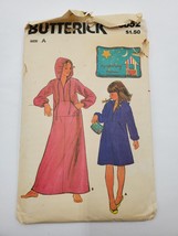 Butterick 6852 Sewing Pattern Girl&#39;s Robe &amp; Pillow Transfer Vtg Cut Size A 7-14 - £6.19 GBP