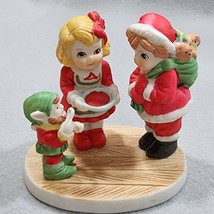 Vintage 1991 Campbell Kids As Mr-Mrs Santa Claus With Elf Helper Christm... - $128.63 MXN