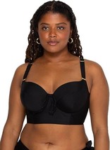 Smart &amp; Sexy 40DDD Long Line Bikini Top Black Style SA625 NWT - $19.80
