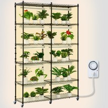 VEVOR Plant Stand with Grow Light, 6-Tier Large Tall Plant Shelf with 30... - $387.08